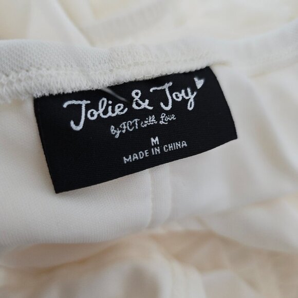 NWT Jolie & Joy Off White Mesh Ruching Long Sleeve Corset Square Neck  Y2K - Picture 9 of 10